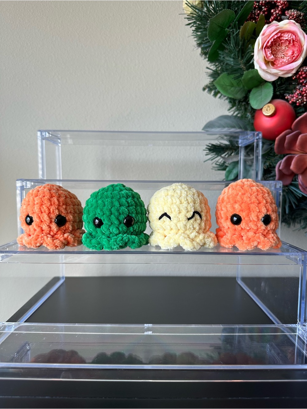 Crochet Amigurumi Octopus Plush Lot of 4 Stocking Stuffers Party Favors Sea Life